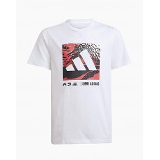 ADIDAS J CAMO LOGO TEE JD4642 ΠΑΙΔΙΚΗ ΒΑΜΒΑΚΕΡΗ ΜΠΛΟΥΖΑ T.Shirt UNISEX ΛΕΥΚΗ